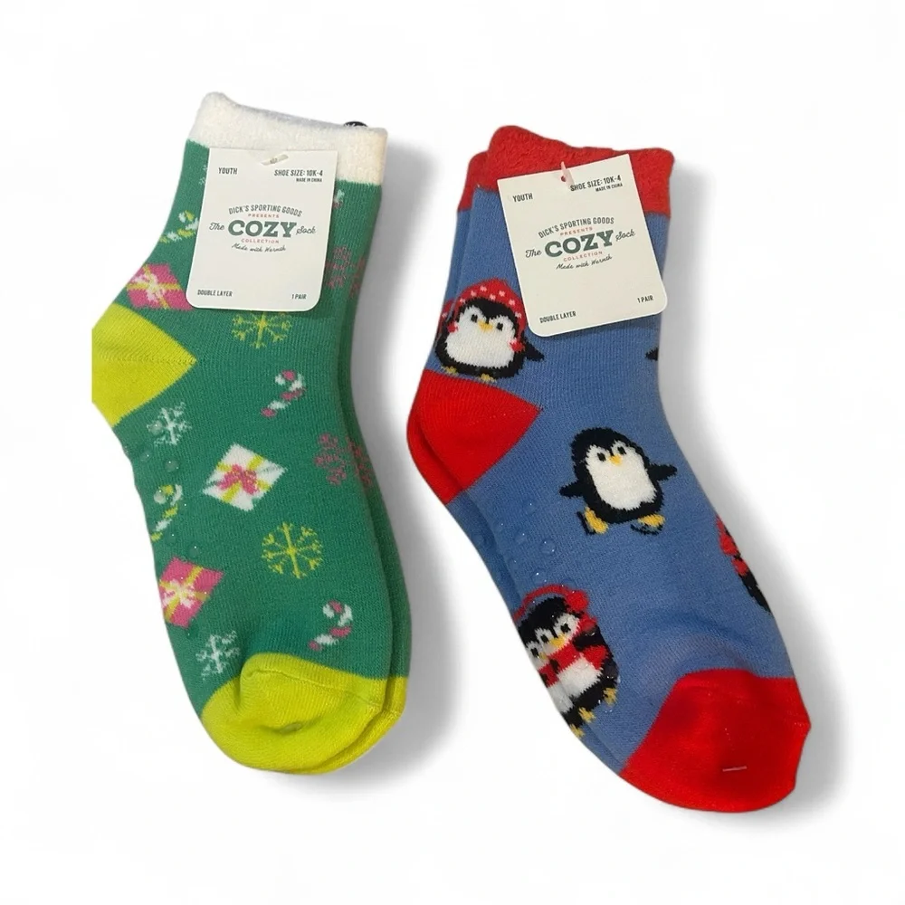 Festive Christmas‎ Youth Socks - The COZY Sock Collection - NWT - (2) Pair